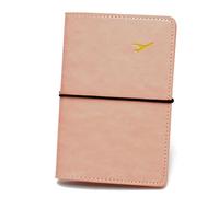 esmen Étui for Passeport avec Bande en Caoutchouc et Sangle Fixe for, Porte-Billets Ultra-Fin, Pochette légère Cuir for Documents de Voyage(Roze)