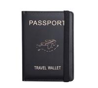 esmen Étui for Passeport et Billets d'avion, Pochette de Protection for Documents avec Rangement for Cartes - Portefeuille Voyage Portable(Svart)