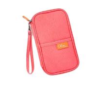 esmen Étui for Passeport, Sac de Rangement for Billets d'avion, à Documents Portable Multifonctionnel Grande capacité(Orange Red,13 * 22cm)
