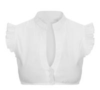 esmen Hauts pour femmes Chemise traditionnelle allemande de l'Oktoberfest avec manches à volants Chemisier de costume de festival de bière blanc ou noir Chemises basses(Wit,Small)