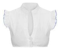 esmen Hauts pour femmes Chemise traditionnelle allemande de l'Oktoberfest avec manches à volants Chemisier de costume de festival de bière blanc ou noir Chemises basses(Blauw,X-Large)