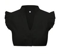 esmen Hauts pour femmes Chemise traditionnelle allemande de l'Oktoberfest avec manches à volants Chemisier de costume de festival de bière blanc ou noir Chemises basses(Svart,XX-Large)