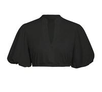 esmen Hauts pour femmes Chemisier Oktoberfest for femme à manches volantées, élégant col en V, blanc ou noir, à manches courtes, for le festival de la bière allemande Chemises basses(Svart,X-Small)