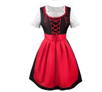 esmen Hauts pour femmes Plus Size German Oktoberfest Dress Women's Embroidered Beer Girl Costume Square Neck Festival Outfit Chemises basses(Rot,M)