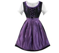 esmen Hauts pour femmes Plus Size German Oktoberfest Dress Women's Embroidered Beer Girl Costume Square Neck Festival Outfit Chemises basses(Lila,X-Small)