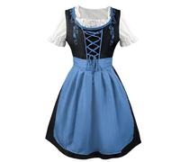 esmen Hauts pour femmes Plus Size German Oktoberfest Dress Women's Embroidered Beer Girl Costume Square Neck Festival Outfit Chemises basses(Blauw,XX-Large)