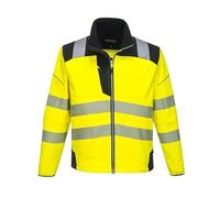 esmen High Visibility Softshell Reflective Jacket, Men's Work Safety Jacket with Pockets & Zippers, Durable Workwear Coat(Geel,L)