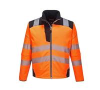 esmen High Visibility Softshell Reflective Jacket, Men's Work Safety Jacket with Pockets & Zippers, Durable Workwear Coat(Oranje,M)