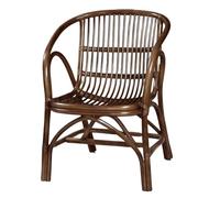 esmen Modern Rattan Dining Armchairs with Backrest & Armrests, Outdoor Wicker Chair for and Reading