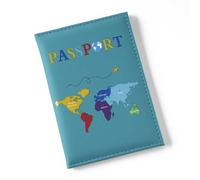 esmen Passoport Étui de protection en cuir pour passeport, bleu cyan