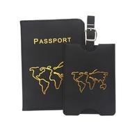 esmen Passoport Étui pour passeport caché en cuir pour passeport, carnet de passeport, carte du monde, porte-tickets, sac à passeport, Noir
