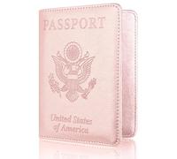 esmen Passoport Housse de protection pour passeport américain Étui portefeuille pour passeport, rose, 14.2*10.5*1cm