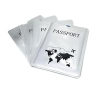 esmen Passoport Lot de 4 étuis de protection anti-magnétiques en feuille d'aluminium pour passeport pour enfants et adolescents, Argenté., 13.6*10.5cm