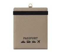 esmen Porte-Cartes de Voyage, Porte-Monnaie, Passeport, Hommes et Femmes, à Suspendre au Cou, Pliable, Rangement Documents, Porte-Billets, Porte-Documents(Khaki)