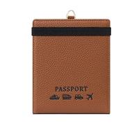esmen Porte-Cartes de Voyage, Porte-Monnaie, Passeport, Hommes et Femmes, à Suspendre au Cou, Pliable, Rangement Documents, Porte-Billets, Porte-Documents(Brown)