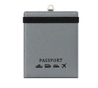esmen Porte-Cartes de Voyage, Porte-Monnaie, Passeport, Hommes et Femmes, à Suspendre au Cou, Pliable, Rangement Documents, Porte-Billets, Porte-Documents(Grey)