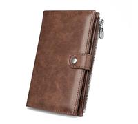 esmen Sac à Passeport en Cuir Vintage, antivol, for Cartes d'identité, Rangement Multi-Cartes, Porte-Passeport for Voyager l'étranger(Brown)