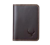esmen Small Card Hateder Genuine Leather Mini Coin Purse Hommes et Femmes Carte de crédit Cow Hide Business Holder Passport Portefeuille Case Portefeuille(Dark Brown)