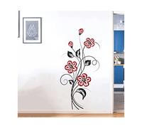 esmen Sticker Mural Bricolage Mur Noir Fleur Vigne Amovible Stickers Muraux Stickers Décor Art Vinyle Chambre Réfrigérateur Fenêtre Placard Salon Décoration