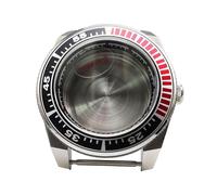 esmen UAE Boîtier de Montre Style samouraï 42 mm avec Verre Saphir, Compatible avec Les mouvements NH35/NH36/4R35 et Bracelet 22 mm Pièces de Rechange(Black-Red)