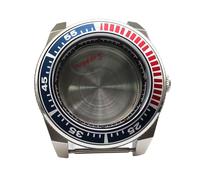 esmen UAE Boîtier de Montre Style samouraï 42 mm avec Verre Saphir, Compatible avec Les mouvements NH35/NH36/4R35 et Bracelet 22 mm Pièces de Rechange(Blue-Red)