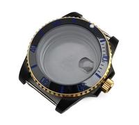 esmen UAE Boîtier Noir galvanisé en Acier Inoxydable de 40 mm avec Miroir Saphir, Compatible avec Les mouvements NH35/36/7S Pièces de Rechange(Black Blue)