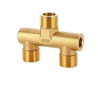 esmen UAE Collecteur en U en Laiton, déviateur de Robinet 1/2" Une entrée Deux Sorties, 3 Options de Filetage Interne/Externe, écrou Union 360° Raccord Rapide(Type A)