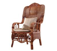 esmen Vintage Rattan Lounge Chair, Outdoor Patio Armchair for Bedroom Reading Balcony Relaxation