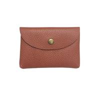 ESMENATZLS Mini enveloppe en cuir de vachette avec poche à monnaie simple et boucle simple pour cartes de monnaie pour femme, marron foncé, 1 pièce