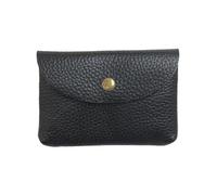 ESMENATZLS Mini enveloppe en cuir de vachette avec poche à monnaie simple et boucle simple pour cartes de monnaie pour femme, Noir , 2 pièces