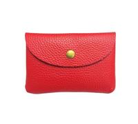 ESMENATZLS Mini enveloppe en cuir de vachette avec poche à monnaie simple et boucle simple pour cartes de monnaie pour femme, Rouge, 2 pièces