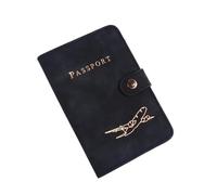 ESMENATZLS Multifonctionnel PU Cuir Passeport Couverture Carte Cas Voyage Accessoires Passeport Clip Portefeuille Passeport Titulaire Billet Femelle, Noir, One size