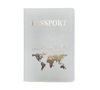 ESMENATZLS The World Map Étui de passeport imprimé à chaud Motif avion simple pour homme et femme, Noir/blanc, Talla única