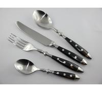 Esmeyer 24 pcs. couverts NOSTALGIE noir en acier inoxydable 18/0, poli. forgé avec poignées à mâchoires, 229-080