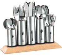 Esmeyer 610-217 Range-Couverts Pipes Avec 5 Pots En Acier Inoxydable Non Amovibles, Capacité De Chaque Pot 12 Couverts