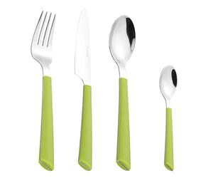 Esmeyer Jane - Service de 24 Couverts Jane, INOX 18/0 Poli, Manches en Plastique Couleur : Vert