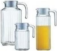 Esmeyer pichet en verre "Quadro", avec couvercle, 1,7 litre hauteur : 256 mm, couvercle en plastique blanc (410-088)