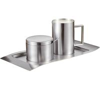 Esmeyer Set lait et sucre 4 pièces "WAVE", en acier inoxydable brossé 18/10 , 400-1655