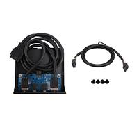 ESmoda 3.5 Pouces 2 USB3.0 A Hub + HD Audio vers 20 Broches Panneau de Commande Lecteur de Disquette