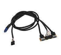 ESmoda 60 CM Panneau BoîTier USB3.0 + USB3.0 + HD Audio Ports Carte D'E/S + Interne USB Ligne de Lunette Bricolage