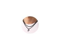 Esmoly Chaine Acier Inoxydable Collier Homme Lettre A-Z Argent Or Noir Chaîne Cubaine Chaine Serpent Double Chaîne Cadeau Homme Garçon 18+2 Inches (Noir P)