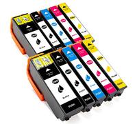 ESMOnline Lot de 10 cartouches d'encre XL pour imprimante Epson Expression Premium XP 510 600 605 610 615 700 710 800 810 / 2 x noir, 2 x noir photo, 2 x bleu, 2 x rouge, 2 x jaune