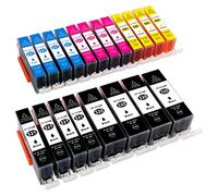ESMONLINE Lot de 20 cartouches d'encre de rechange compatibles Canon PGI-520 / CLI-521 pour Canon Pixma MP 540 550 560 620 630 640 980 990 MX 860 870 iP 3600 4600 4700