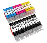 ESMONLINE Lot de 20 cartouches d'encre XL Canon PGI 550 CLI 551 Pixma MG5450 MG5550 MG5650 MG5655 MG6350 MG6450 MG6650 MG7100 MG7150 MG7550 MX725 MX925iP 7200 g. iP7250, iP8750, iX6850