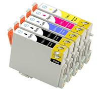 ESMONLINE Lot de 5 cartouches d'encre de rechange T0615 T0611 T0612 T0613 T0614 T0615 Epson Stylus D68 D88 DX4200 DX4250 DX4800 DX4850 DX3800