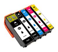 ESMOnline Lot de 5 cartouches d'encre XL pour imprimante Epson Expression Premium XP 510 600 605 610 615 700 710 800 810 / 1 x noir, 1 x noir photo, 1 x bleu, 1 x rouge, 1 x jaune