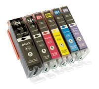 ESMONLINE Lot de 6 cartouches d'encre XXL compatibles (6 couleurs) pour Canon PGI-580/CLI-581