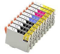 ESMONLINE T0615 Lot de 10 cartouches d'encre de rechange compatibles T0611 T0612 T0613 T0614 T0615 Epson Stylus D68 D88 DX4200 DX4250 DX4800 DX4850 DX3800