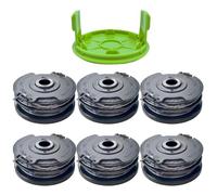 esmusssein Bobine de fil 29187 8,3 m 1,65 mm compatible avec débroussailleuse sans fil Greenworks 40V G40LT/ G40LTK2/ G40LTK2x/2101507/2101507UA/2101507UC (6 bobines + 1 couvercle de bobine)