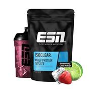 ESN ISOCLEAR Whey Isolate Protein Powder, 1000 g, Fraise-Lime, boisson protéinée au goût fruité et délicieux, clear Whey - fabriqué en Allemagne